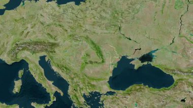Moldova haritası - süzül. Sınır. Uydu.