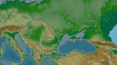 Moldova haritası - yakınlaştır. Sınır. Fiziksel.