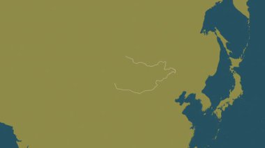 Moğolistan haritası - süzül. Sınır. Desen.