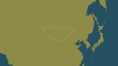 Moğolistan haritası - yakınlaştır. Sınır. Desen.