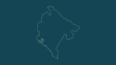 Karadağ haritası - çizgi film. Sınır. Uydu.