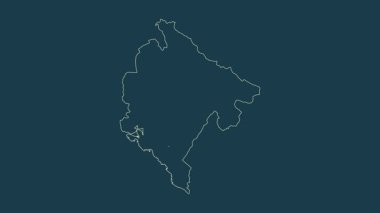 Karadağ haritası - çizgi film. Sınır. Fiziksel.