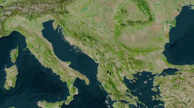 Karadağ haritası - yakınlaştır. Sınır. Uydu.