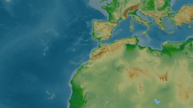 Fas haritası - özüt. Sınır. Fiziksel olarak. Etiketler