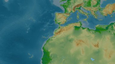 Fas haritası - yakınlaştır. Sınır. Fiziksel.