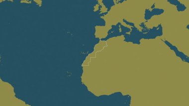 Batı Sahra haritalı Fas. Sınır. Şablon. Etiketler