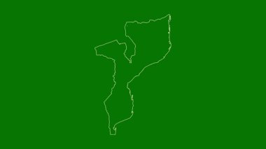 Mozambik haritası - çizgi film. Sınır. Uydu.