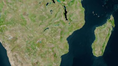 Mozambik haritası - sür. Sınır. Uydu.
