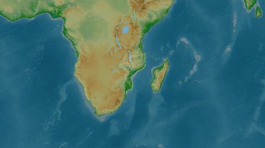 Mozambik haritası - çıkarın. Sınır. Fiziksel.