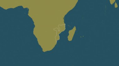 Mozambik haritası - yakınlaştır. Sınır. Desen.