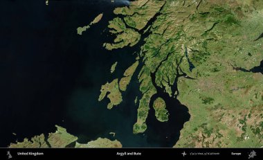 Argyll ve Bute. B uydusunun görüntülerine göre Birleşik Krallık 'ın idari alanı