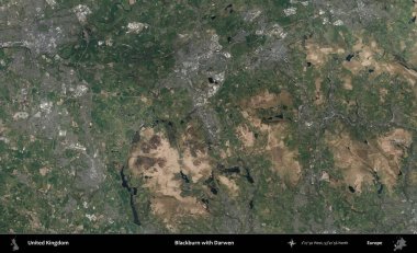 Blackburn ve Darwen. B uydusunun görüntülerine göre Birleşik Krallık 'ın idari alanı