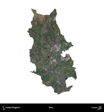 Gömmek. Birleşik Krallık 'ın idari alanı B uydusundaki görüntülerde beyaza izole edildi