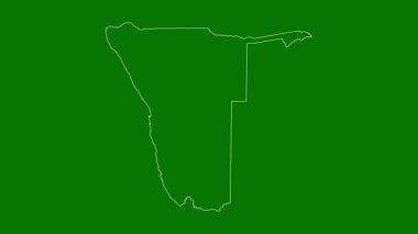 Namibya haritası - çizgi film. Sınır. Uydu.