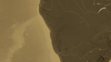 Namibya haritası - sür. Sınır. Sepya.