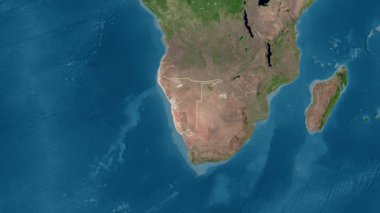 Namibya haritası - özüt. Sınır. Uydu. Etiketler