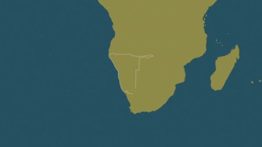 Namibya haritası - özüt. Sınır. Desen.