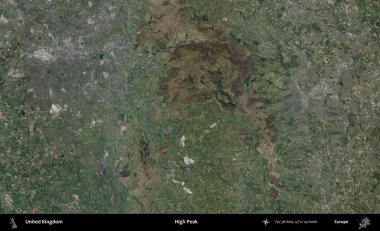 Yüksek Tepe. B uydusunun görüntülerine göre Birleşik Krallık 'ın idari alanı