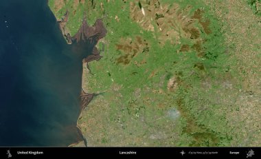 Lancashire. B uydusunun görüntülerine göre Birleşik Krallık 'ın idari alanı