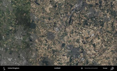 Lichfield 'da. B uydusunun görüntülerine göre Birleşik Krallık 'ın idari alanı