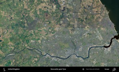 Newcastle Tyne 'da. B uydusunun görüntülerine göre Birleşik Krallık 'ın idari alanı