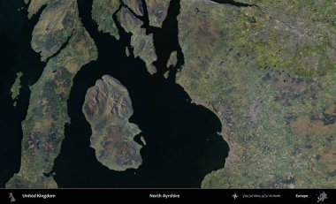 Kuzey Ayrshire. B uydusunun görüntülerine göre Birleşik Krallık 'ın idari alanı