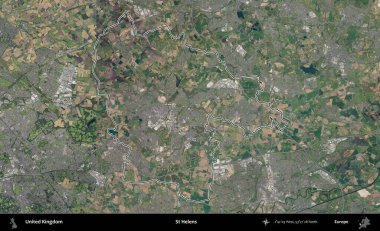 Aziz Helens. Birleşik Krallık 'ın B uydusu görüntülerinde özetlenmiş idari alanı