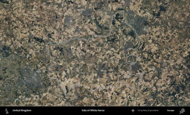 Beyaz At Vadisi. Birleşik Krallık 'ın B uydusu görüntülerinde özetlenmiş idari alanı