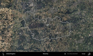 Waverley. Birleşik Krallık 'ın B uydusu görüntülerinde özetlenmiş idari alanı