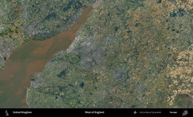 İngiltere 'nin batısında. B uydusunun görüntülerine göre Birleşik Krallık 'ın idari alanı
