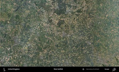 Batı Suffolk. B uydusunun görüntülerine göre Birleşik Krallık 'ın idari alanı