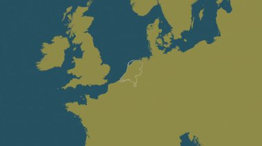 Hollanda haritası - özüt. Sınır. Desen.