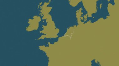 Hollanda haritası - süzül. Sınır. Desen.