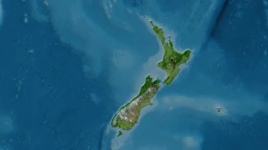 Yeni Zelanda haritası - sür. Sınır. Uydu.