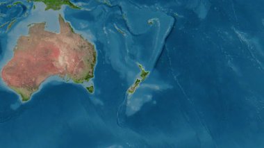 Yeni Zelanda haritası - süzül. Sınır. Uydu.