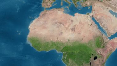 Nijer haritası - süzül. Sınır. Uydu.