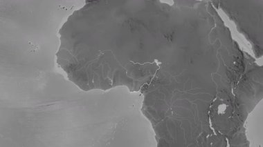 Nijerya haritası - süzül. Sınır. Gri Tonlama.