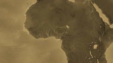 Nijerya haritası - süzül. Sınır. Sepya.