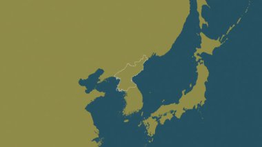 Kuzey Kore haritası - yakınlaştır. Sınır. Desen.