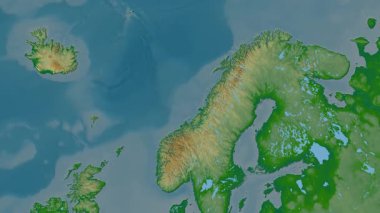 Norveç haritası - sür. Sınır. Fiziksel.