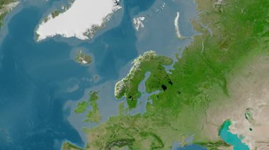 Norveç haritası - çıkarma. Sınır. Uydu. Etiketler