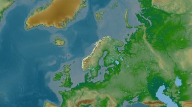 Norveç haritası - çıkarma. Sınır. Fiziksel olarak. Etiketler