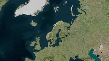 Norveç haritası - yakınlaştır. Sınır. Uydu.