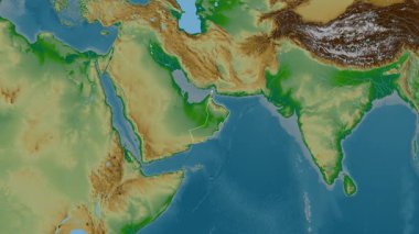 Umman haritası. Çıkart. Sınır. Fiziksel olarak. Etiketler