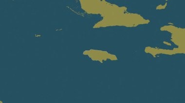 Jamaika haritası - süzül. Bölgeler. Desen.