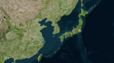 Japonya haritası - sür. Bölgeler. Uydu.