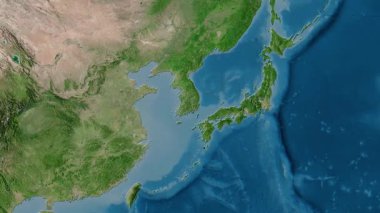 Japonya haritası - sür. Bölgeler. Uydu.