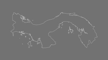 Panama haritası - çizgi film. Sınır. Gri Tonlama.