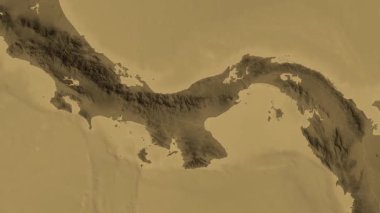 Panama haritası - sür. Sınır. Sepya.