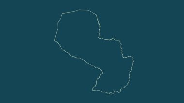 Paraguay haritası - çizgi film. Sınır. Uydu.